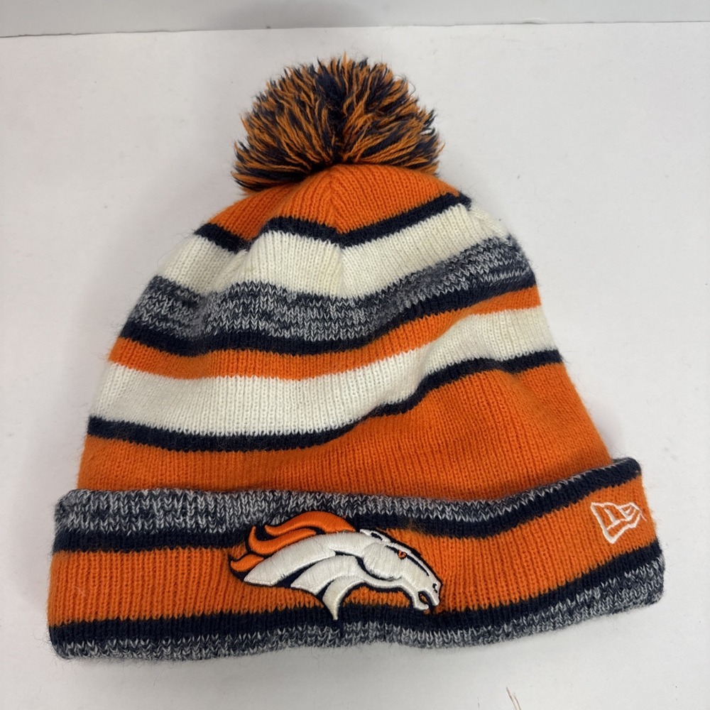 Denver Broncos Beanie Winter Cap One Size Fleece Lined NFL Logo New Era Unisex